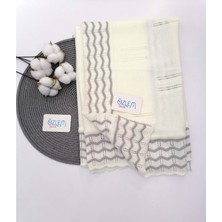 Kenarı Dantel Krem Merserize Battaniye