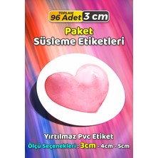 Sb Store Kalp Temalı Ambalaj Hediye Paket Süsleme Etiketi Model 33 - 96 Adet 3cm