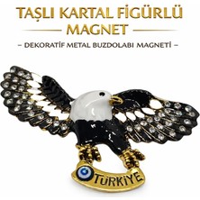 Taşlı Kartal Figürlü Magnet – Dekoratif Metal Buzdolabı Magneti