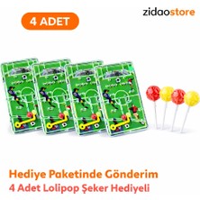 Emrah Gültekin 4 Adet Mini El Futbol Langırt Oyunu 4 Lolipop Şeker Hediyeli Hediye Paketinde Okul Dağıtmalık