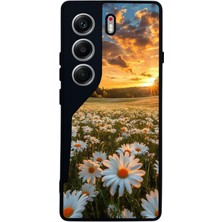 BG AKSESUAR Tecno Camon 40 Uyumlu Cicek Tasarımlı Glossy Premium Kılıf