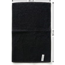NK SPOR Siyah Spor Havlusu 30X50 cm (Tekli ve 2/3 Adet Seçenekleriyle) %100 Pamuklu-Yüksek Emici Baumwolle Fitness ve El Havlusu-Yumuşak Doku-Spor-Gym-El ve Yüz Havlusu