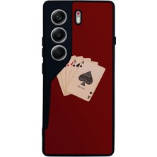 BG AKSESUAR Tecno Camon 40 Uyumlu Kart Tasarımlı Glossy Premium Kılıf