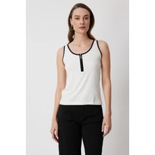 On Triko Fermuar Detaylı Bluz  71417