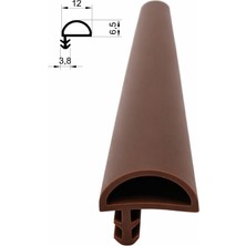 MAKPLASTİK FİTİL PROFİL P 086 - 12 mm  Ahşap Kapı Kasa Fitili 6 Metre Kahverengi