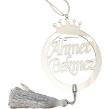 Küçükhome Kişiye Özel Taçlı Krom Lüx Dikiz Ayna Süs