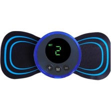 MidasTech 8 Modlu Mini Şarjlı Kelebek LCD Ekran Ems Boyun Omuz Kol Sırt Elektrikli Masaj Bantı Kas Stimül