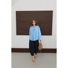 Çımalı Gabardin Şalvar Pantolon Lacivert