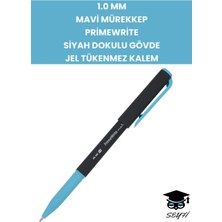 Seyfi Kırtasiye 1.0 mm Mavi Mürekkep Primewrite Siyah Dokulu Gövde Jel Tükenmez Kalem