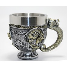 Zenvia 3D Ejderha Figürlü Kabartmalı Paslanmaz Çelik Kupa Bardak ZNV-TTT3245