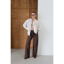 Nakış Işlemeli Premium Pamuklu Gömlek Beyaz