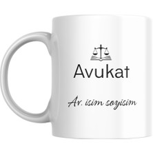 Myworldorganization Avukatlara Özel Isim ve Soyisim Baskılı Kupa Bardak,  Özel  Tasarım Avukat Baskılı Kupa Bardak