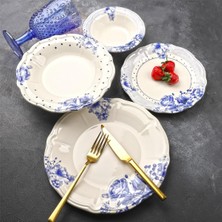 Kosova Züccaciye Kosova Fulya Çiçek Desenli 24 Parça 6 Kişilik Yemek Takımı (Bluemelia)