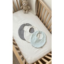 Boho Piccolo 3'lü Yeşil,gri,beyaz %100 Pamuklu Organik 8 Katlı Müslin Bebek Mama Önlüğü /yakalık/ Salya Önlüğü