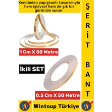 Wintoup #bant Kendinden Yapışkanlı Güçlü Su Geçirmez Karo Zemin Fayans Arası Şerit Derz Bant Goldi 2'li Set