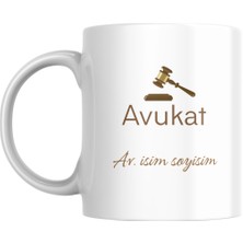 Myworldorganization Avukatlara Özel Isim ve Soyisim Baskılı Kupa Bardak,  Özel Tasarım Avukat  Baskılı Kupa Bardak