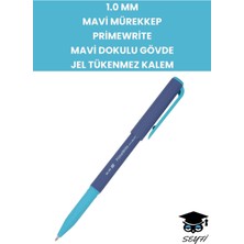 Seyfi Kırtasiye 1.0 mm Mavi Mürekkep Primewrite Mavi Dokulu Gövde Jel Tükenmez Kalem
