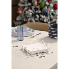 Edora Home Bej Kare 18 cm Peçetelik, Kafe, Restoran, Otel, Mutfak Sofra Büyük Boy Peçete - Metal Paslanmaz