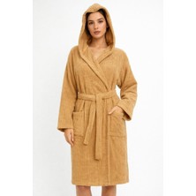 Emillie %100 Pamuk Ihracat Fazlası Çizgili Unisex Bornoz