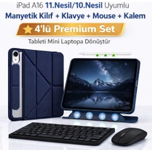 MobaxAksesuar Apple iPad 11.nesil A16 11INÇ/10.NESIL 10.9inç Kılıf Multi Skinpro + Klavye + Mouse + Kalem 4lü Set