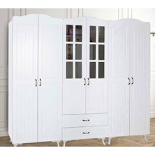 Yuvaset Home Asil 6 Kapılı Beyaz Gardırop