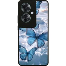 BG AKSESUAR Oppo Reno 11F Uyumlu Kelebek Tasarımlı Glossy Premium Kılıf