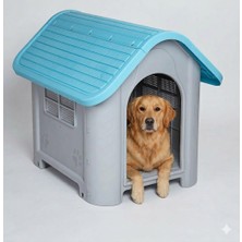 Missidea Brave Paws Plastik Köpek Kulübesi 85X71X66 cm Mavi