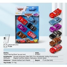 Direkstoktan 6'lı Cars Karakter Oyuncak Araba Seti - 7 cm Plastik Yarış Arabaları