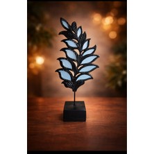 Ayder Online Satış 18 cm -35 cm LIK Ebatlarda Kırılmaz Polyester,yaprak Desenli Aynalı Kaideli Biblo