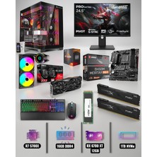 Symoon Ryzen 7 5700X 16GB Ram 1tb Nvme RX6700XT 12GB Ekran Kartlı 24.5 Monitör Klavye Setli Gaming Pc