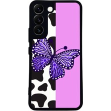 BG AKSESUAR Samsung Galaxy S22 Uyumlu Kelebek Tasarımlı Glossy Premium Kılıf