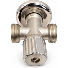 Akçay Çift Çıkışlı Çamaşır ve Bulaşık Makinası Musluğu-Metal Gövdeli Makine Bağlantı Vanası