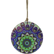 Mixperi Özel Tasarım Mandala Cam Askı - Ev ve Ofis Için Dekoratif Duvar Aksesuarı (16 Cm)