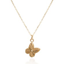 Berk Mücevherat 14 Ayar Altın Lazer Kesim Kelebek Kolye