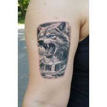 Tattoo Gerçekçi 3D Kurukafa ve Saat Realistic Model Geçici Kol Bacak Geçici Sticker Yapıştırma Dövme