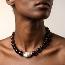 THEIA GemWorks Saye - Dumanlı Kuvars & Barok İnci Kolye