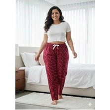 Lady Quenn Lady Queen Bambu-Kadın-Büyük Beden-Yüksek Kalite Ring Viskon Beli Lastikli Rahat Esnek Yumuşak Pijama Altı