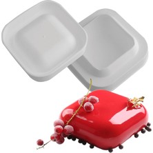 Equry Equipment Silikon Mini Mousse, 6 Ad. Kare Parfe Pasta Kalıbı 9 cm H: 4 cm