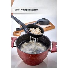 Orvila Yanmaz Yapışmaz Yüksek Isıya Dayanıklı Teflon Kevgirli Kepçe - Servis Kaşığı