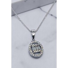 Katilus Zirkon Taşlı Baget Çelik Kadın Kolye