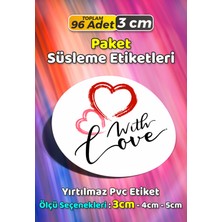 Sb Store With Love Ambalaj Hediye Paket Süsleme Etiketi Model 41 - 96 Adet 3cm