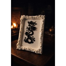 The Shogun Eterna Yılan & Çiçek Rölyef Beyaz Tablo