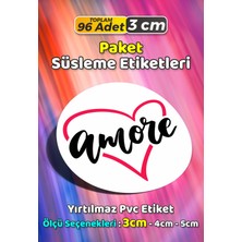 Sb Store Amore Ambalaj Hediye Paket Süsleme Etiketi Model 40 - 96 Adet 3cm