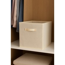 Prendi Home Krem Kapaksız Dolap Içi Çamaşır Oyuncak Düzenleyici Katlanır Kapaklı Saklama Kutusu 30X30X30