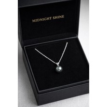 ✨ Midnight Shine Siyah Inci Paslanmaz Çelik Gümüş Kaplama Minimal Kadın Kolye 🖤