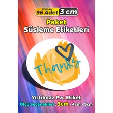 Sb Store Thanks Ambalaj Hediye Paket Süsleme Etiketi Model 43 - 96 Adet 3cm