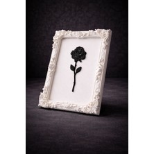 The Shogun Monarch Rose Kabartma Gül Model Varaklı Beyaz Premium Tablo