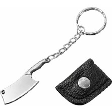 Haki Store Paslanmaz Çelik Mini Satır Model Bıçak Anahtarlık 5 cm - Kılıflı