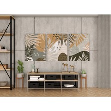 Kanvaspera Tropik Yaprak Rüzgarları Üçlü Kanvas Tablo