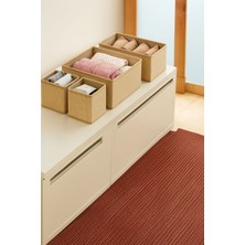 Prendi Home 4’lü Jüt Kumaş Organizer Set – Çekmece ve Dolap Içi Kullanıma Uygun, Katlanabilir Düzenleyici